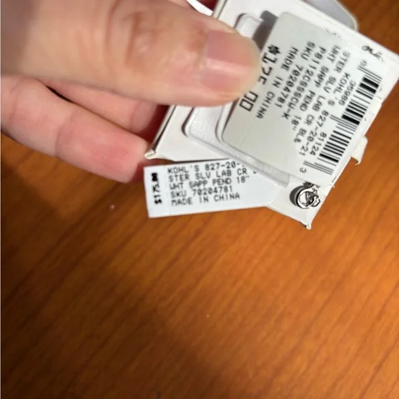 NWT Created Sapphire Cross Pendant Necklace - Picture 5 of 6